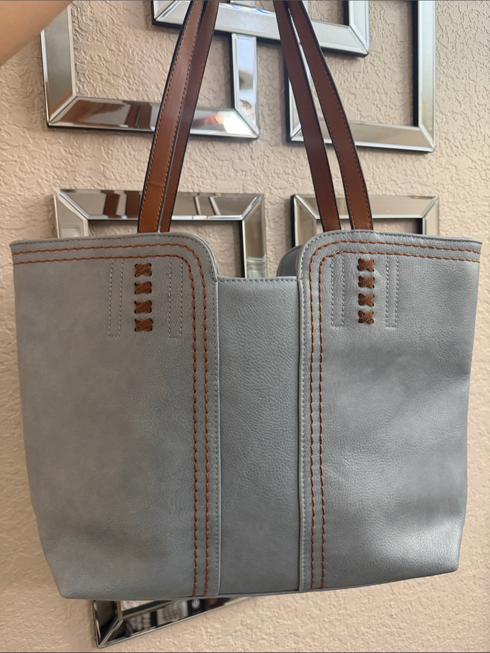 Montana West Light Blue with Brown Trim